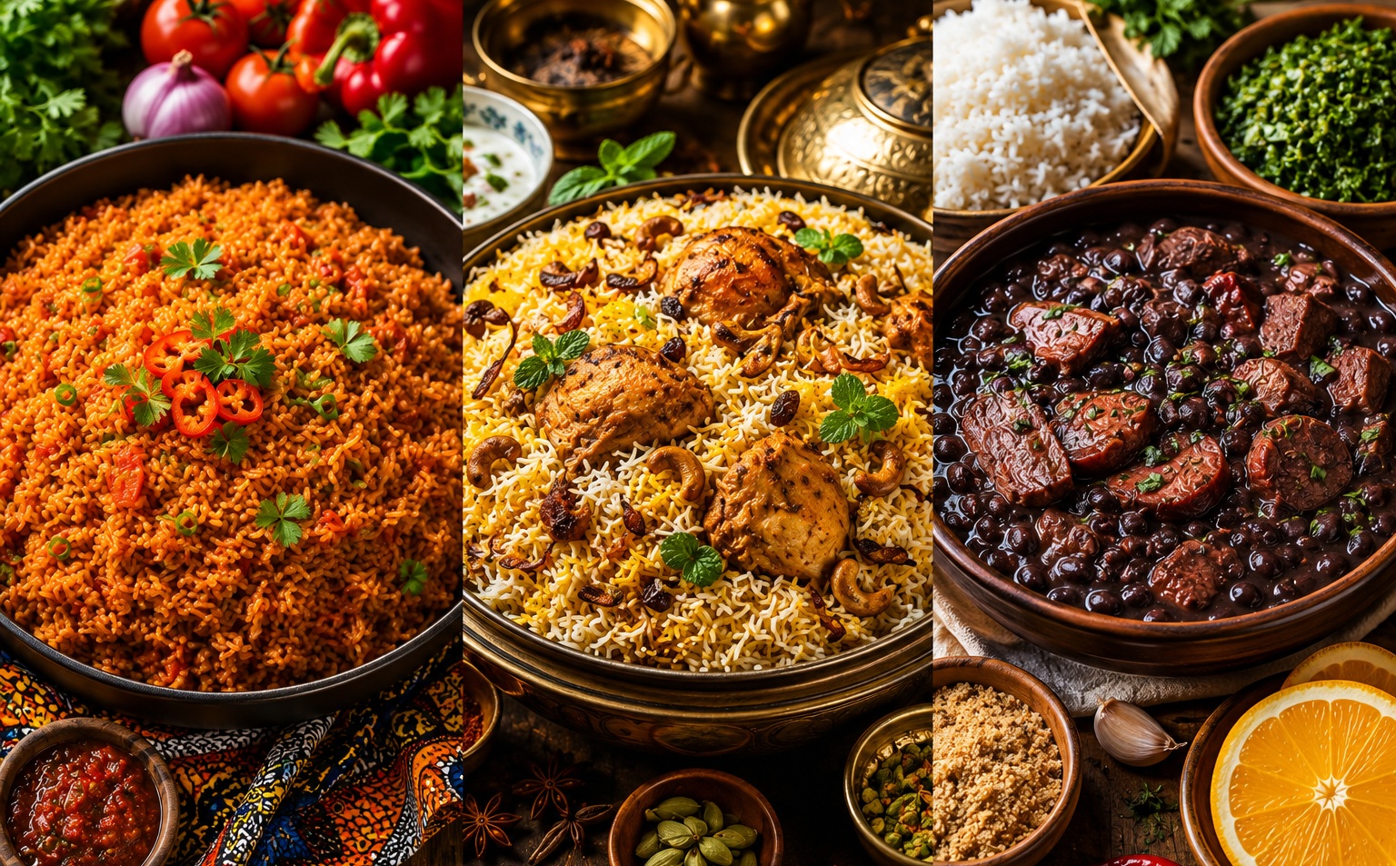 Jollof, Biryani, Feijoada: One Global Rice Dish, Three Regional Shortcuts